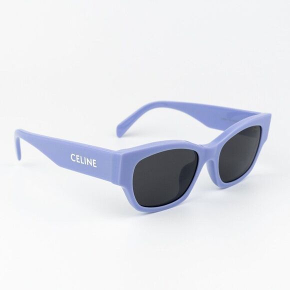 NEW Celine CL40197U 78A MONOCHROMS Shiny Lilac Smoke Unisex Cat Eye Sunglasses - Picture 5 of 11